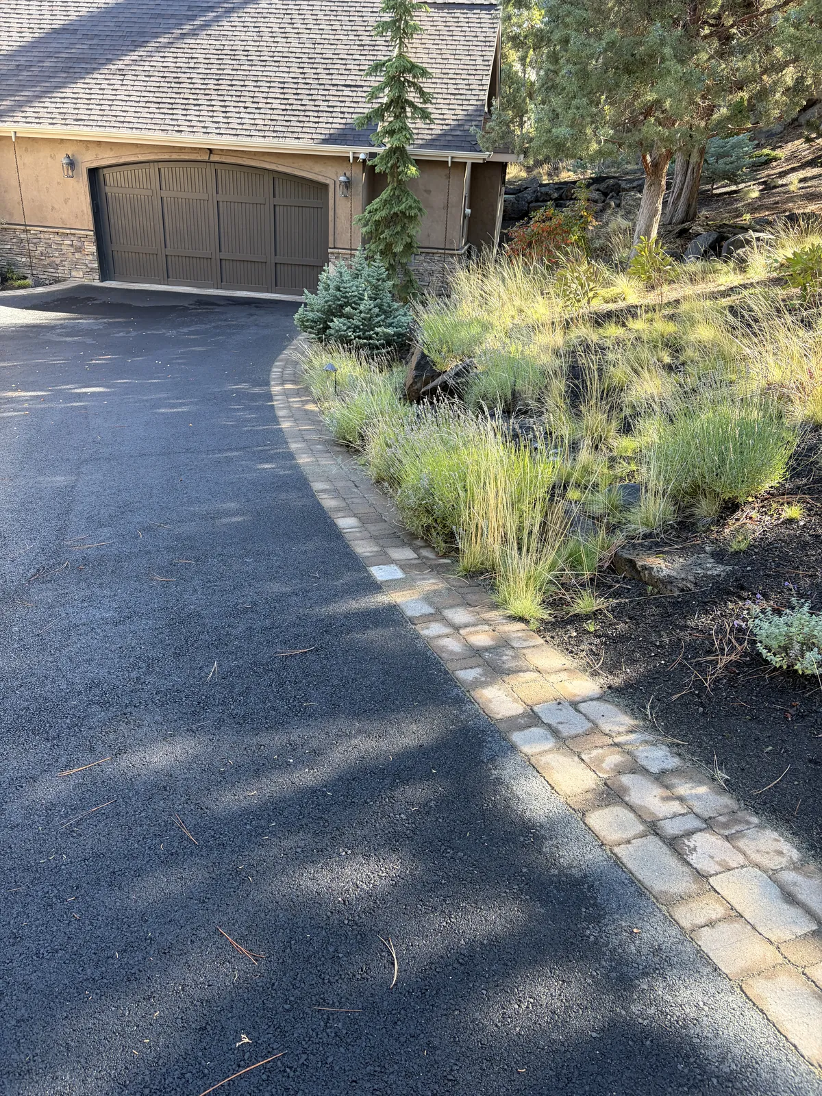 Paver walkway edge after regrading